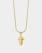 Minimalist Hamsa - Golden Steel Necklace