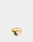 anel yin yang em aco inoxidavel dourado - joias unissexo online - dicci