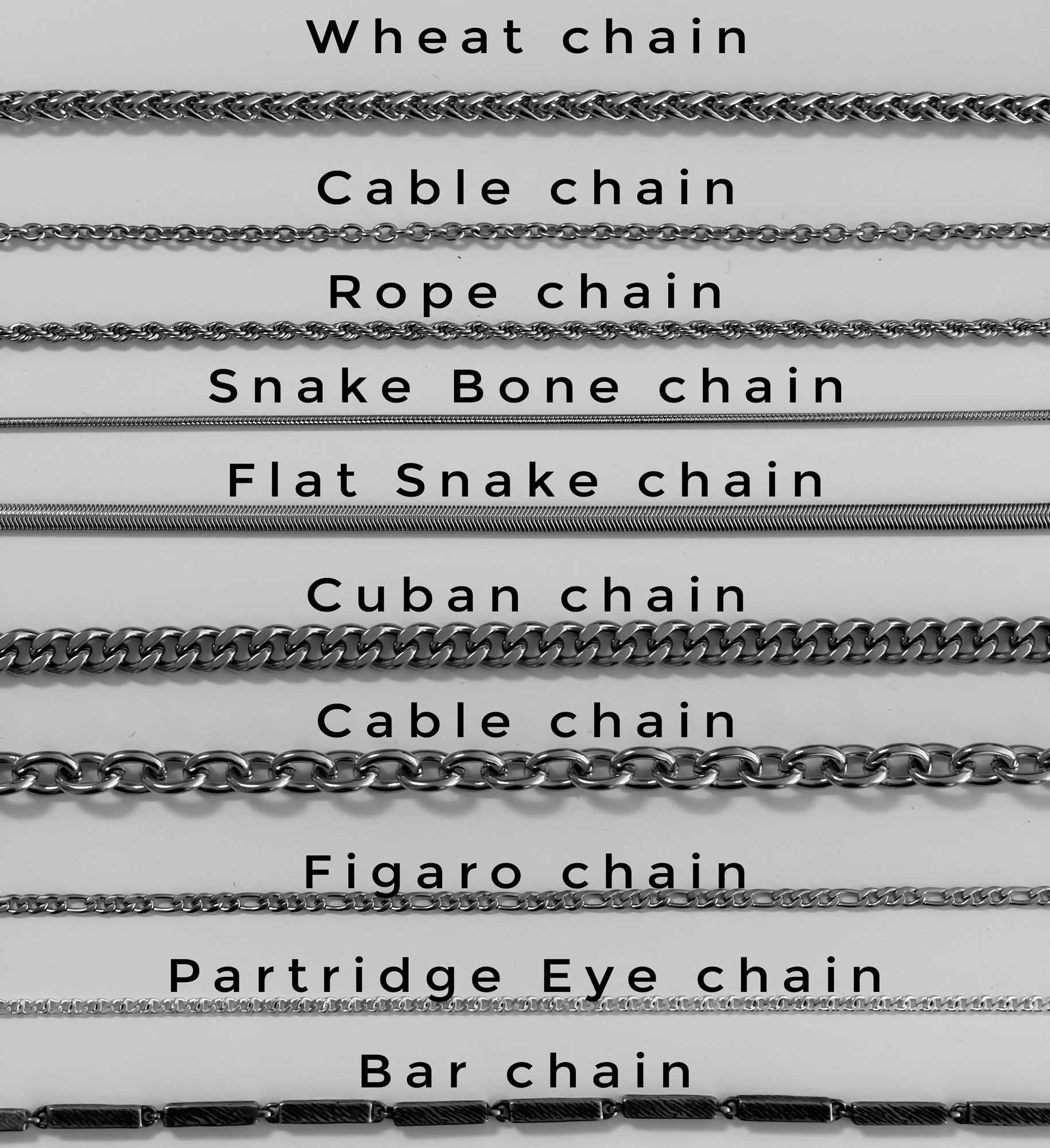 types of chains in jewelry 