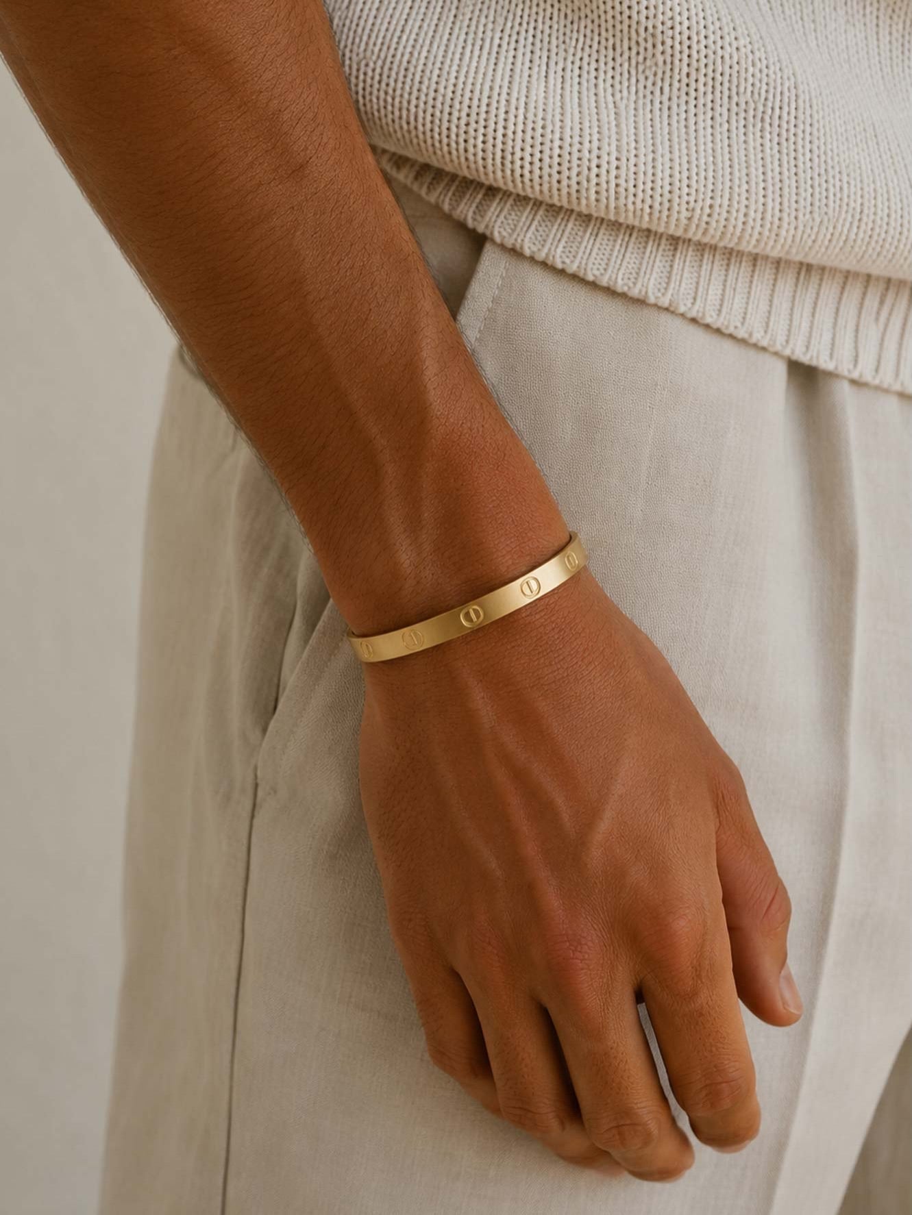 men wearing cuff bracelet
