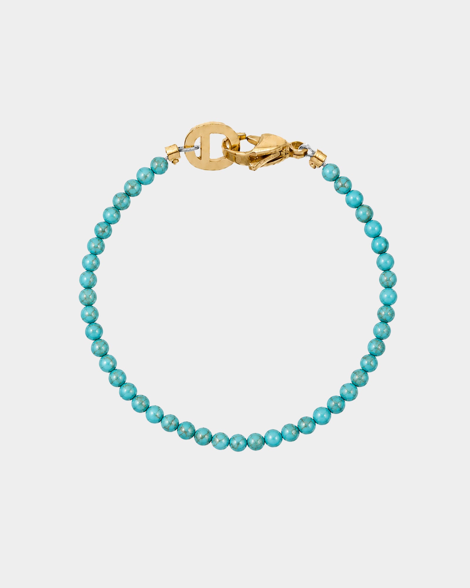 Golden Turquoise Bracelet 4mm - Natural Stone Bracelet - Dicci