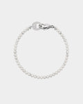 Bracciale in howlite argentata da 4 mm - Bracciale in pietra naturale - Dicci