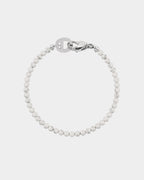 Bracciale in howlite argentata da 4 mm - Bracciale in pietra naturale - Dicci