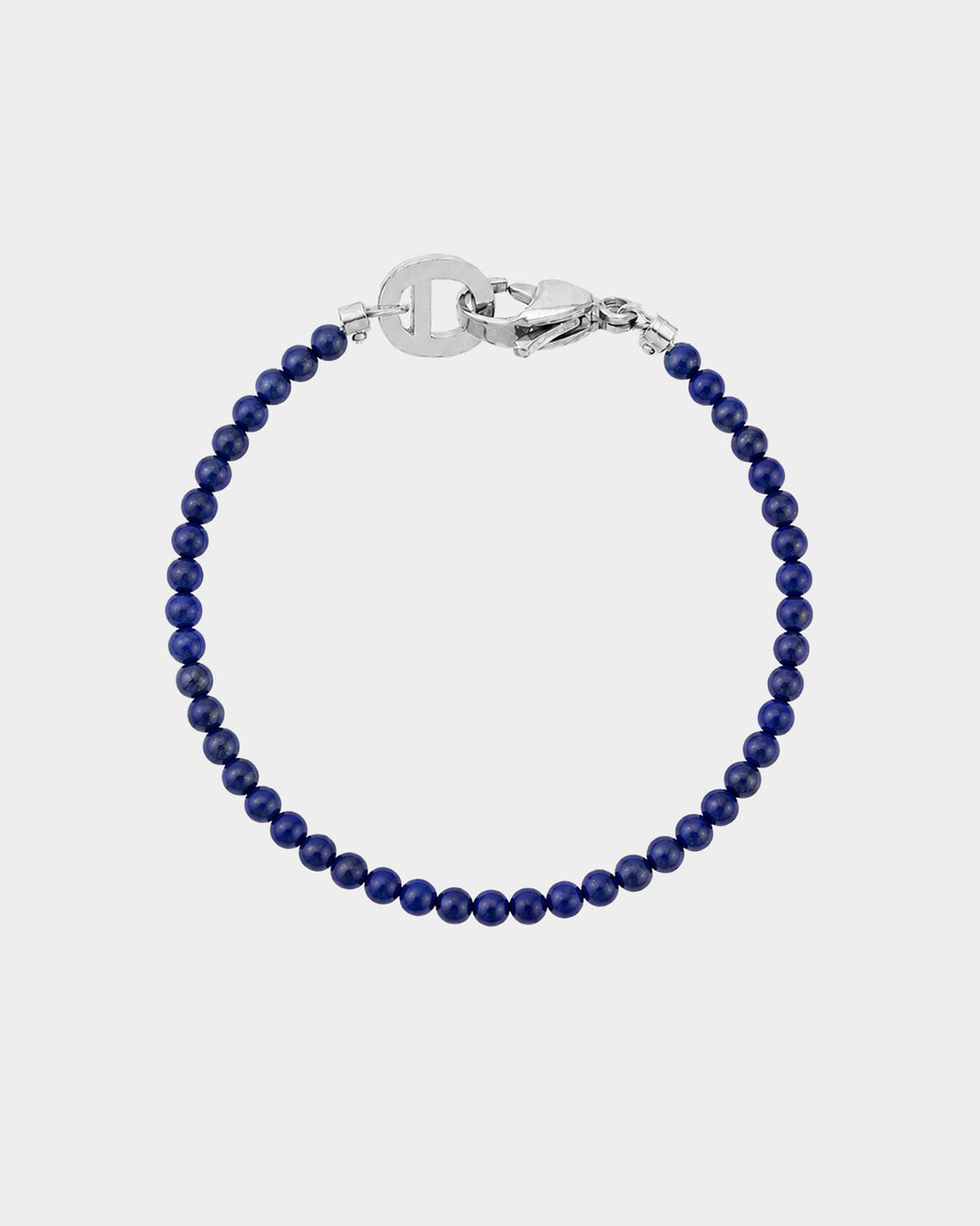 Silver Lapis Lazuli Bracelet 4mm - Natural Stone Bracelet - Dicci