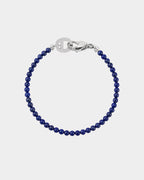Silver Lapis Lazuli Bracelet 4mm - Natural Stone Bracelet - Dicci