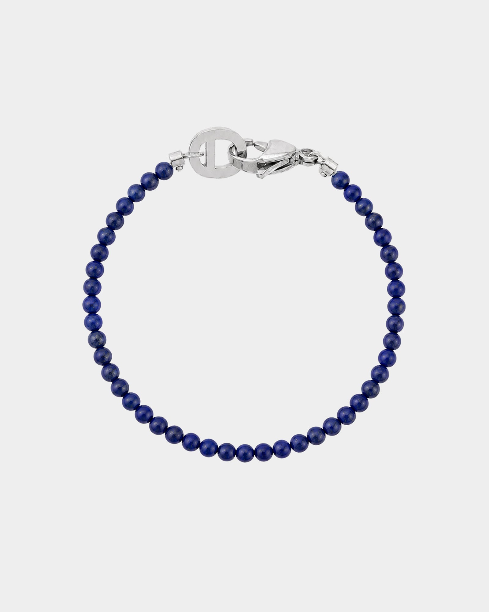 Silver Lapis Lazuli Bracelet 4mm - Natural Stone Bracelet - Dicci
