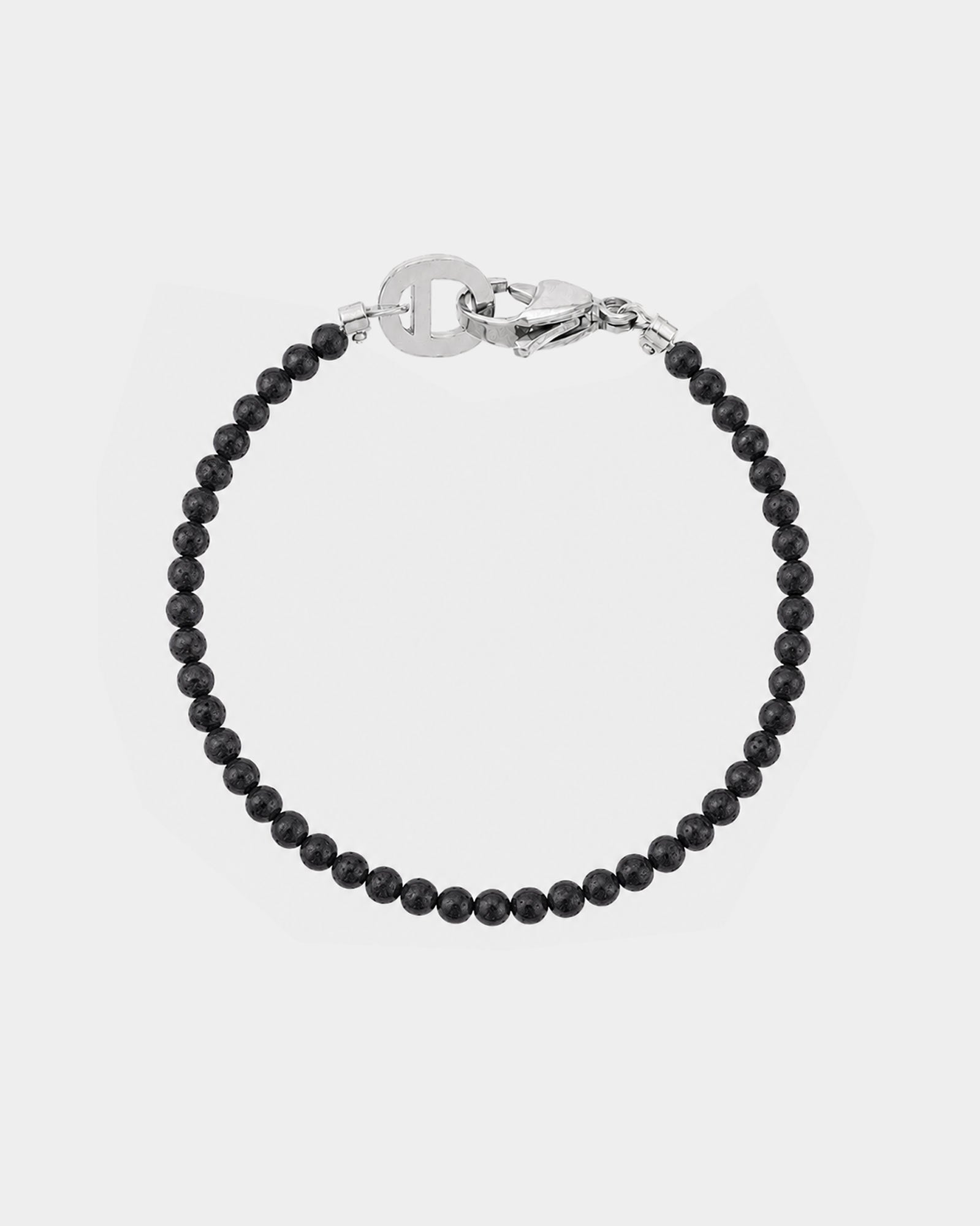Silver Lava Bracelet 4mm - Natural Stone Bracelet - Dicci