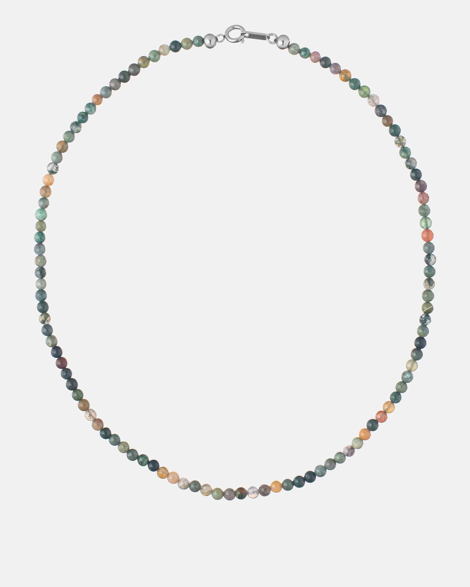 Collar de Ágata con cuentas naturales y cierre de acero inoxidable