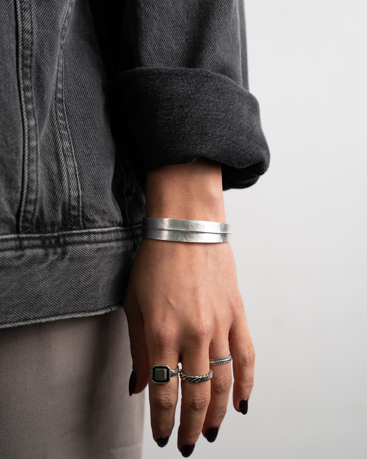 Arch Cuff Silver Bracelet - Steel Bracelets