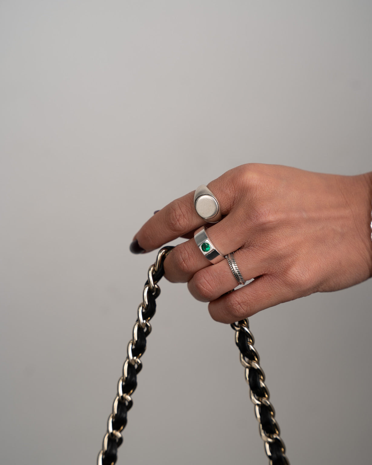 Bold Signet Ring - Satin Rounded Top Ring