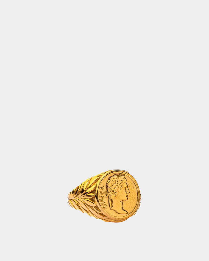 caesar ring golden stainless steel - Online Jewelry - Dicci
