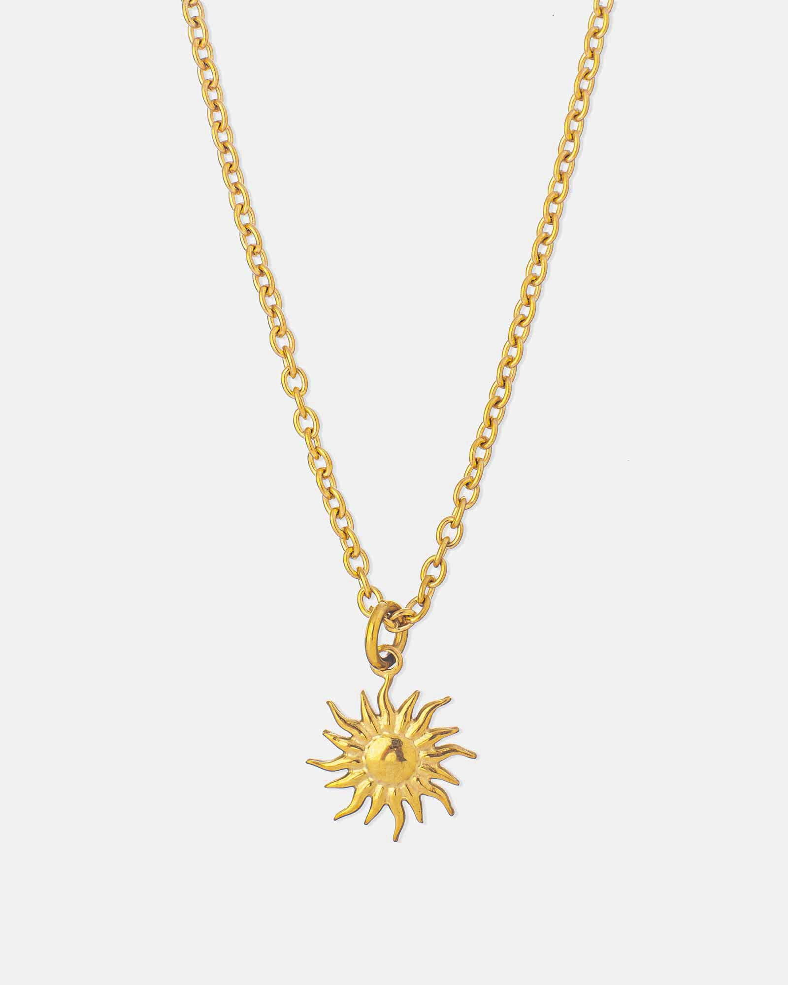 Sun Chaser Necklace - Stainless Steel Golden Necklaces - Dicci