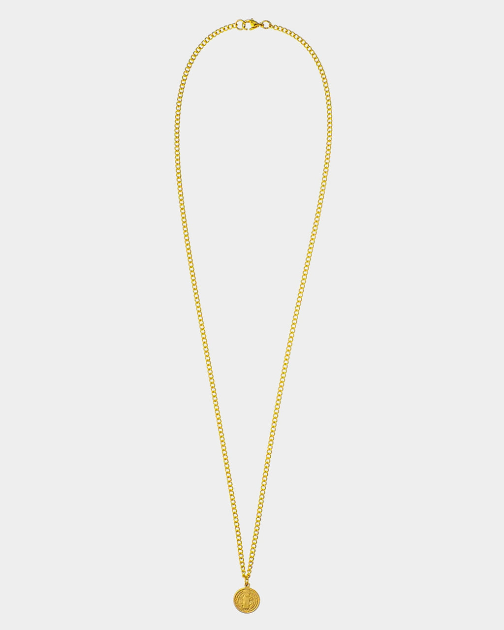 golden Collar de San Benito - Collar de Acero Inoxidable Dorado con Colgante de 'San Benito' - Joyeria Unisexo Online - Dicci