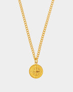 Collar Rosa de los Vientos - Collar de acero inoxidable dorado con colgante de 'Rosa de los Vientos' - Joyería Unisexo Online - Dicci