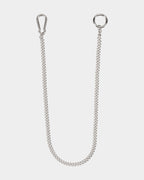 Cuban pant chain in stainless steel on a white background