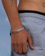 Pulsera de plata con doble cadena cubana