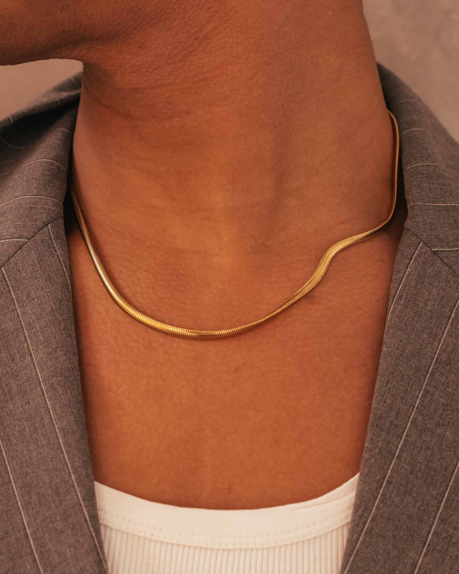 Golden indian necklace on model