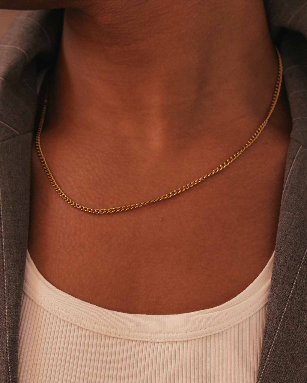 Curb Chain Necklace Golden