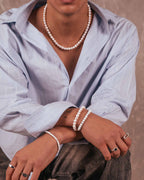 Pulsera de plata con perlas irregulares - Joyería unisex en línea - Dicci