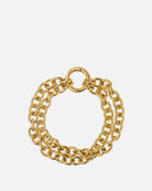 Double Chain Ring Bracelet - Golden Stainless Steel Jewelry - Dicci