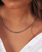 Collar de cadena Figaro de plata 3x1 de 4 mm