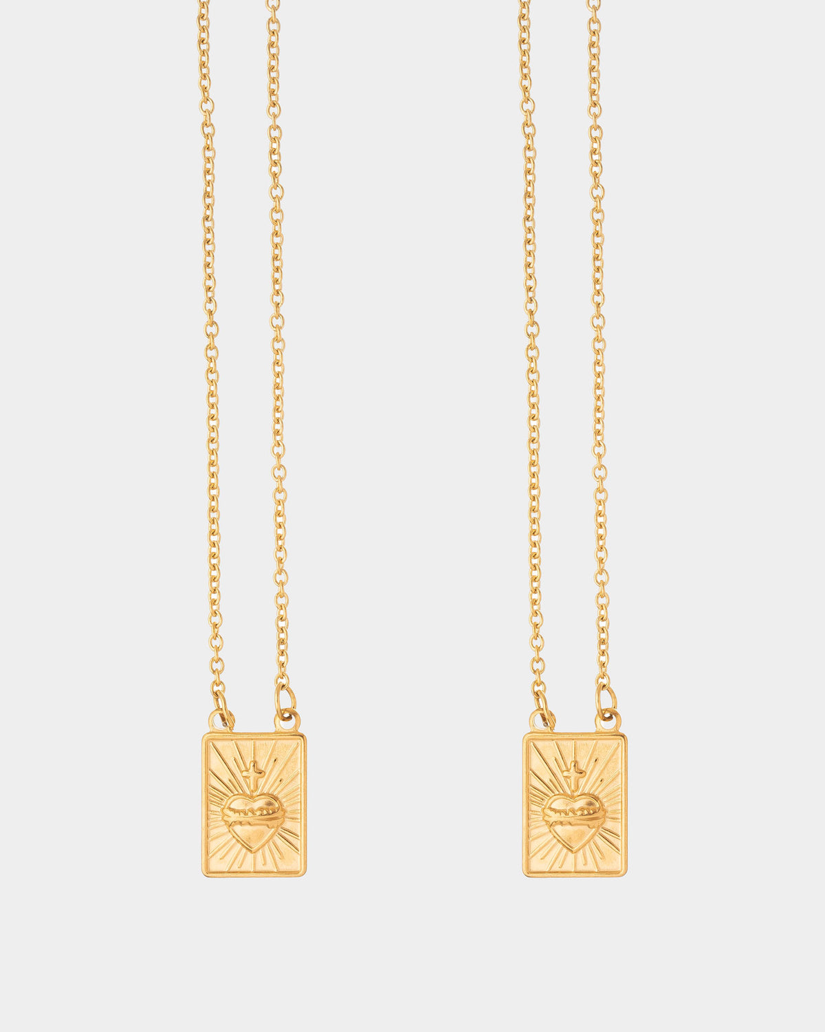 Golden flaming heart scapular
