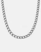 Silver Flat Cuban Chain Necklace 4mm