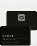 Gift card with DICCI branding on a white background
