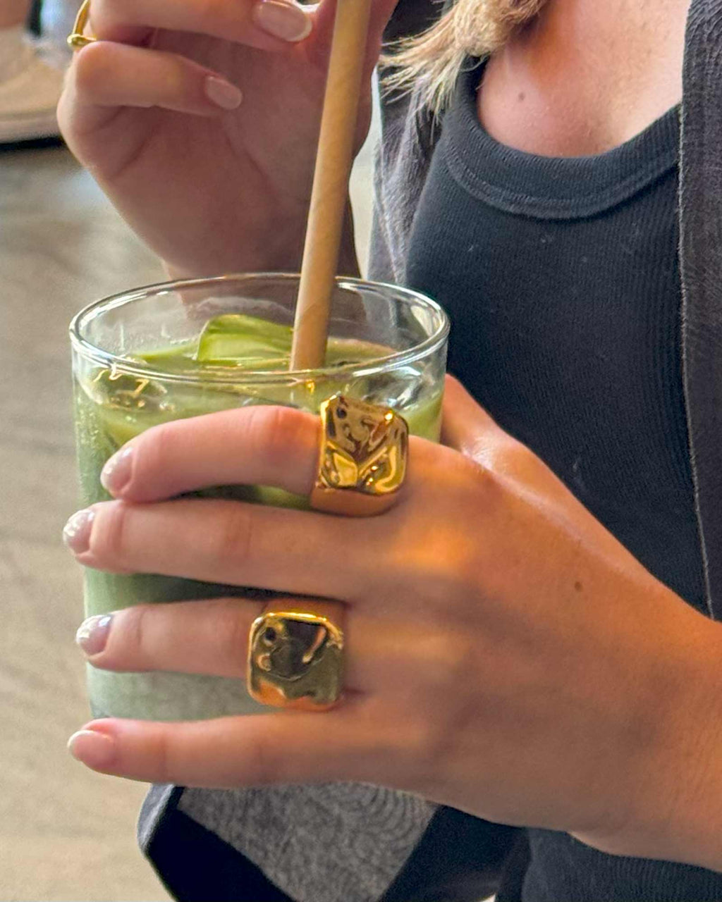 Golden Chunky Ring - Make a Statement - Buy Now at DICCI