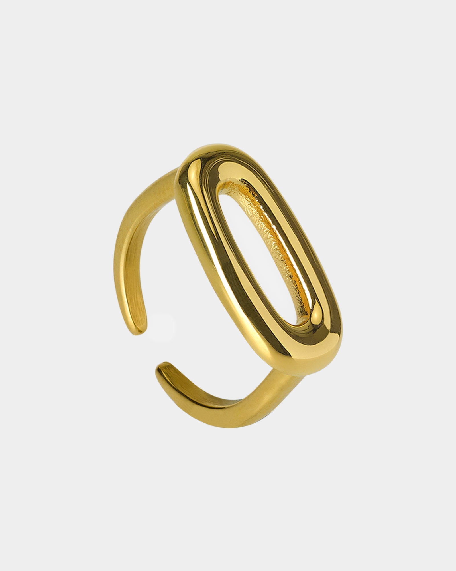 Golden Link Ring on white background