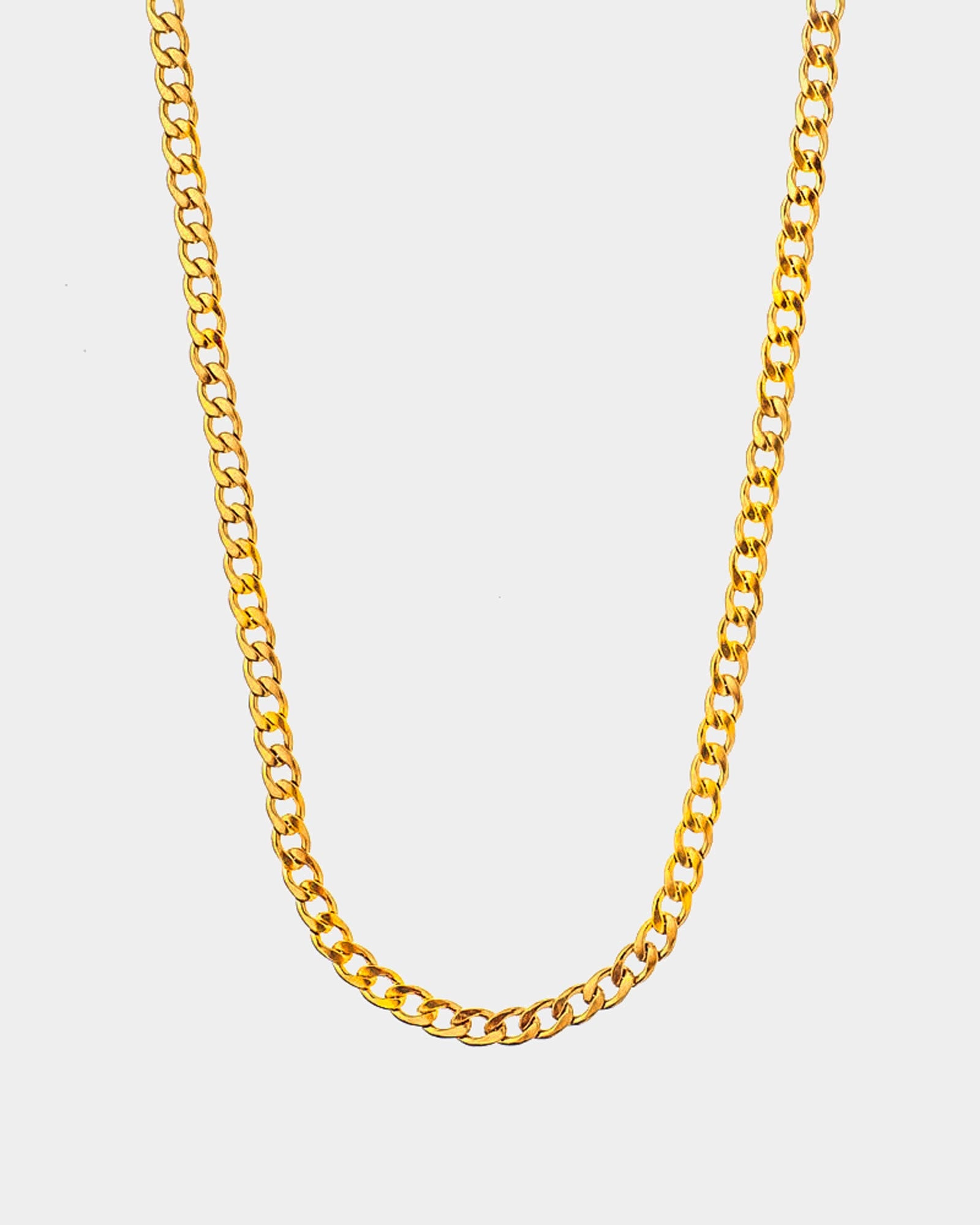 Flat Cuban Chain Necklace 4mm Golden