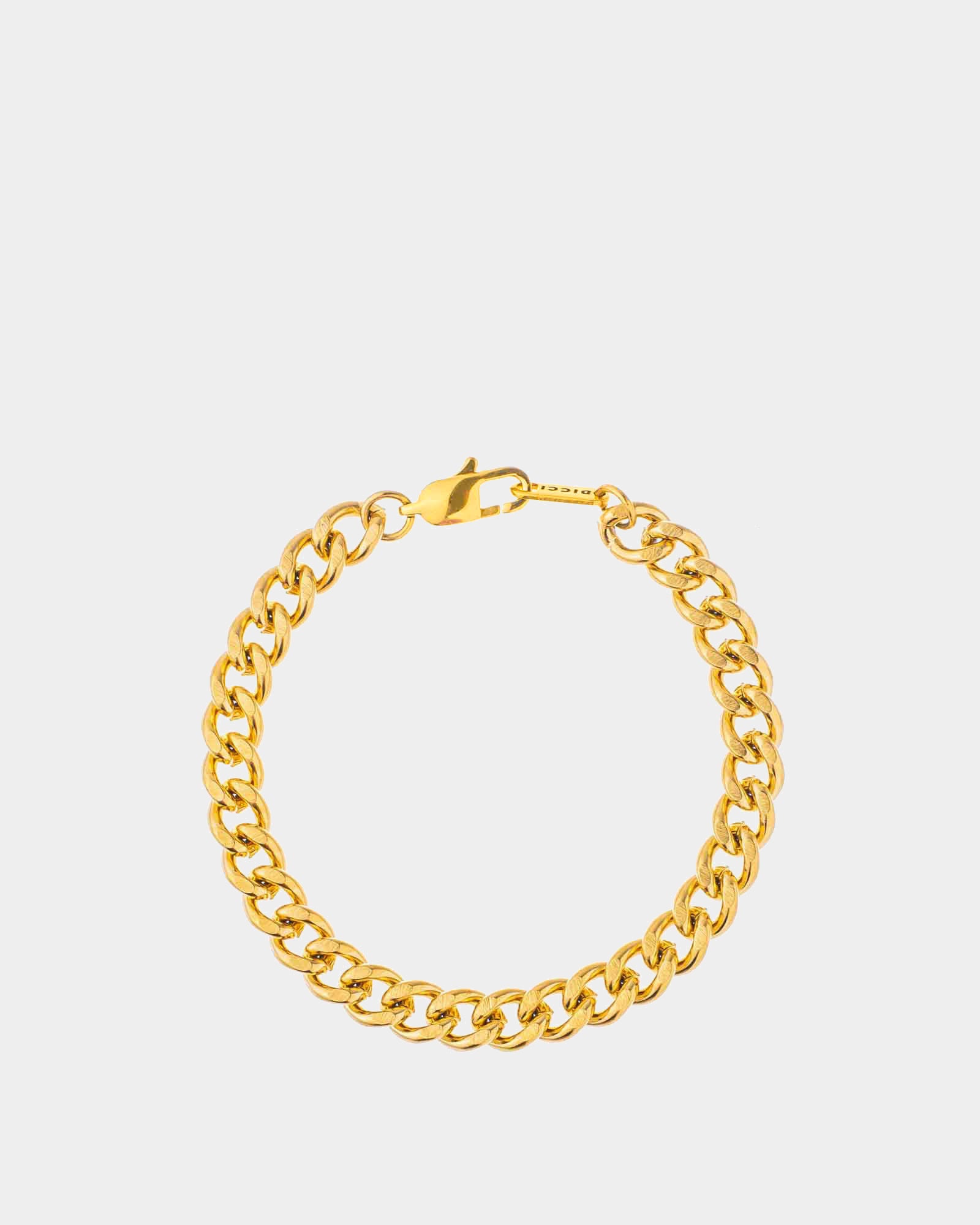 Golden flat cuban chain bracelet 7mm