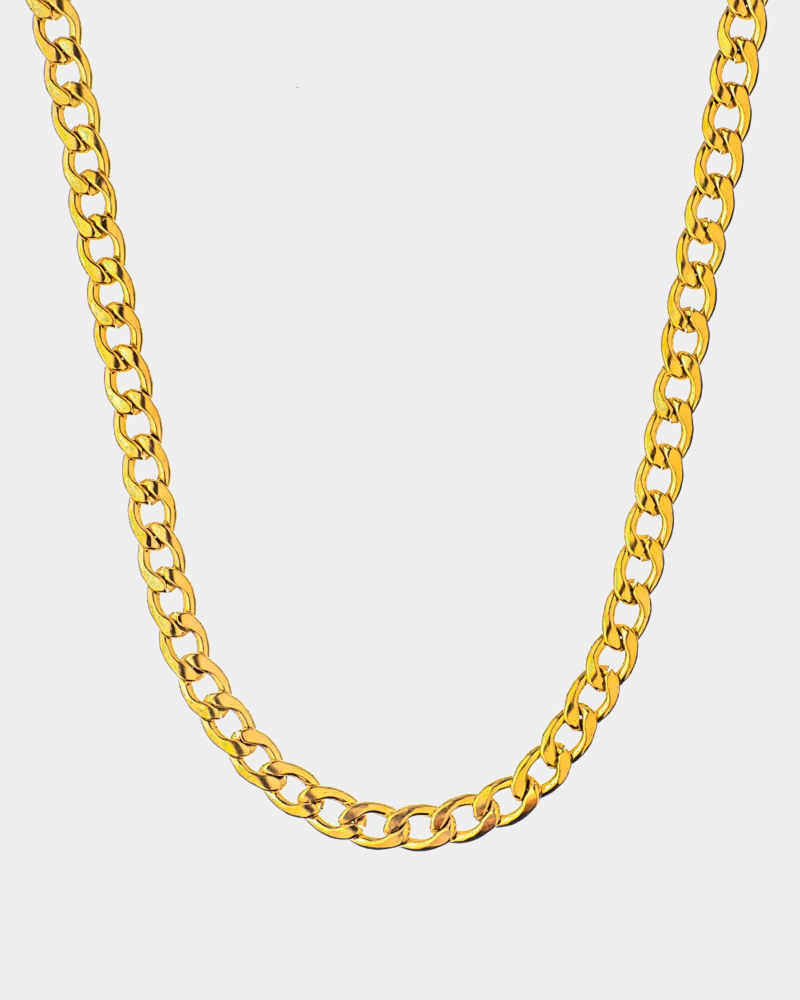 Golden Flat Cuban Chain Necklace 6mm