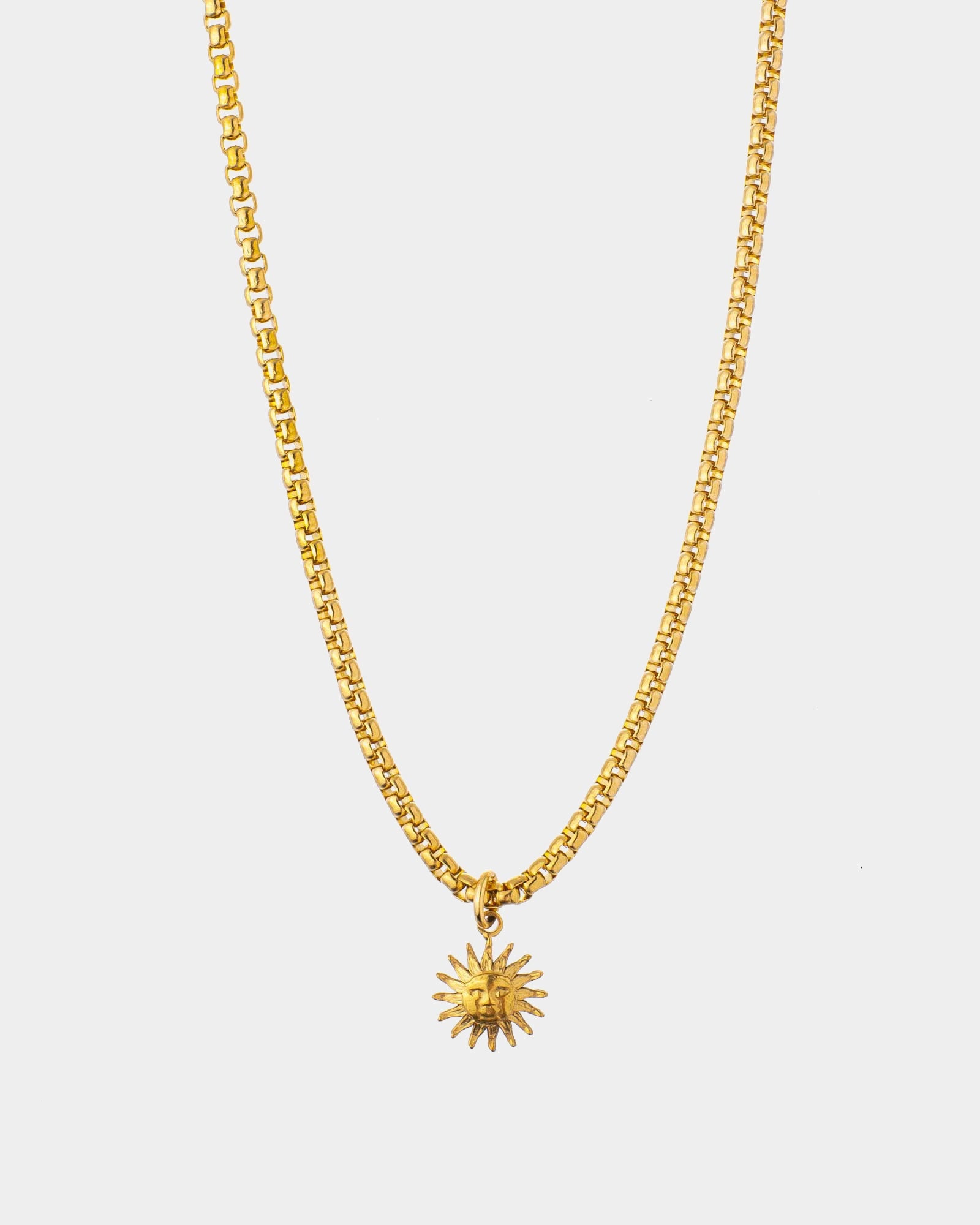 Golden Sun Necklace - Stainless Steel Necklace with Sun Pendant - Dicci