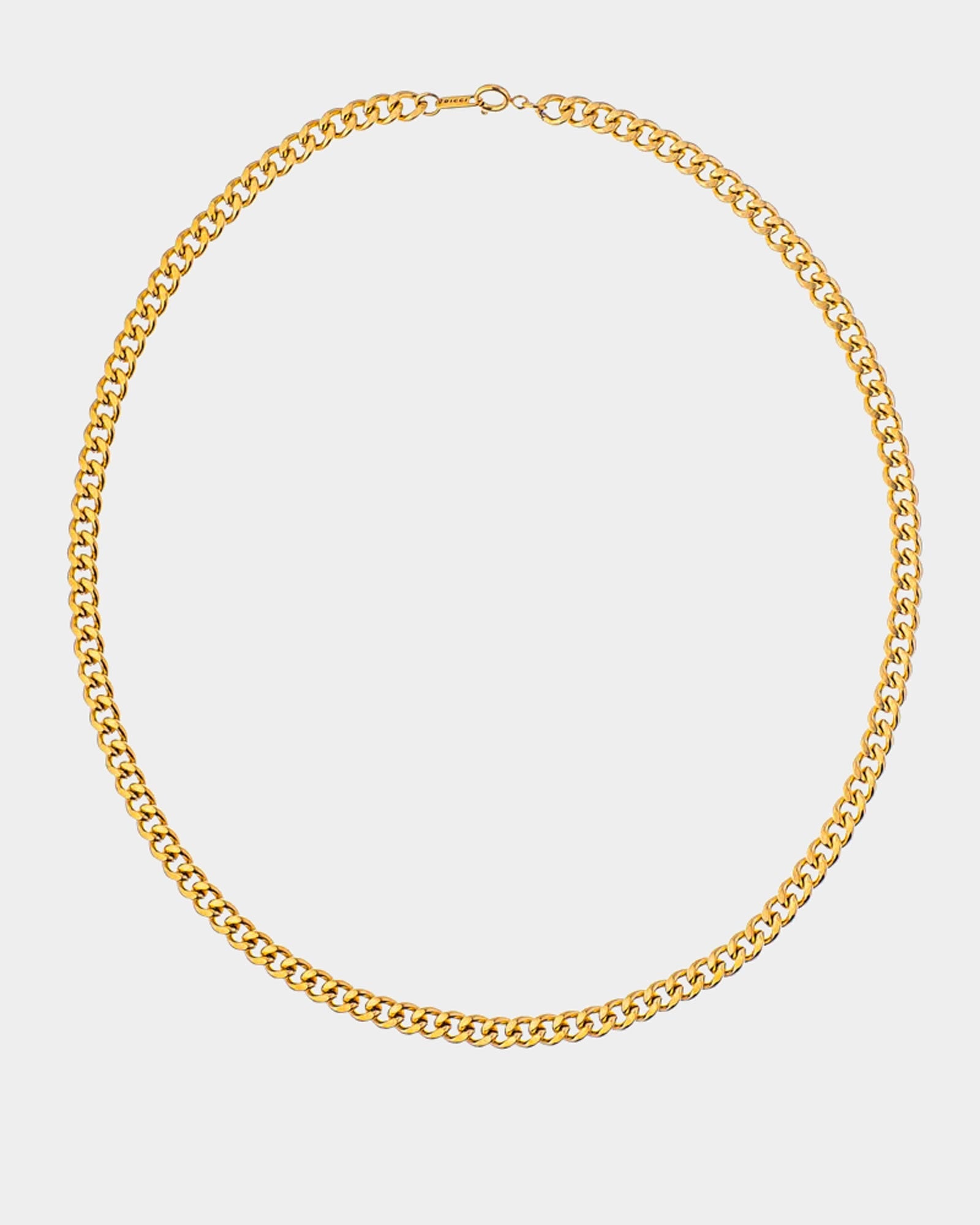 Golden Flat Cuban Chain Necklace 7mm