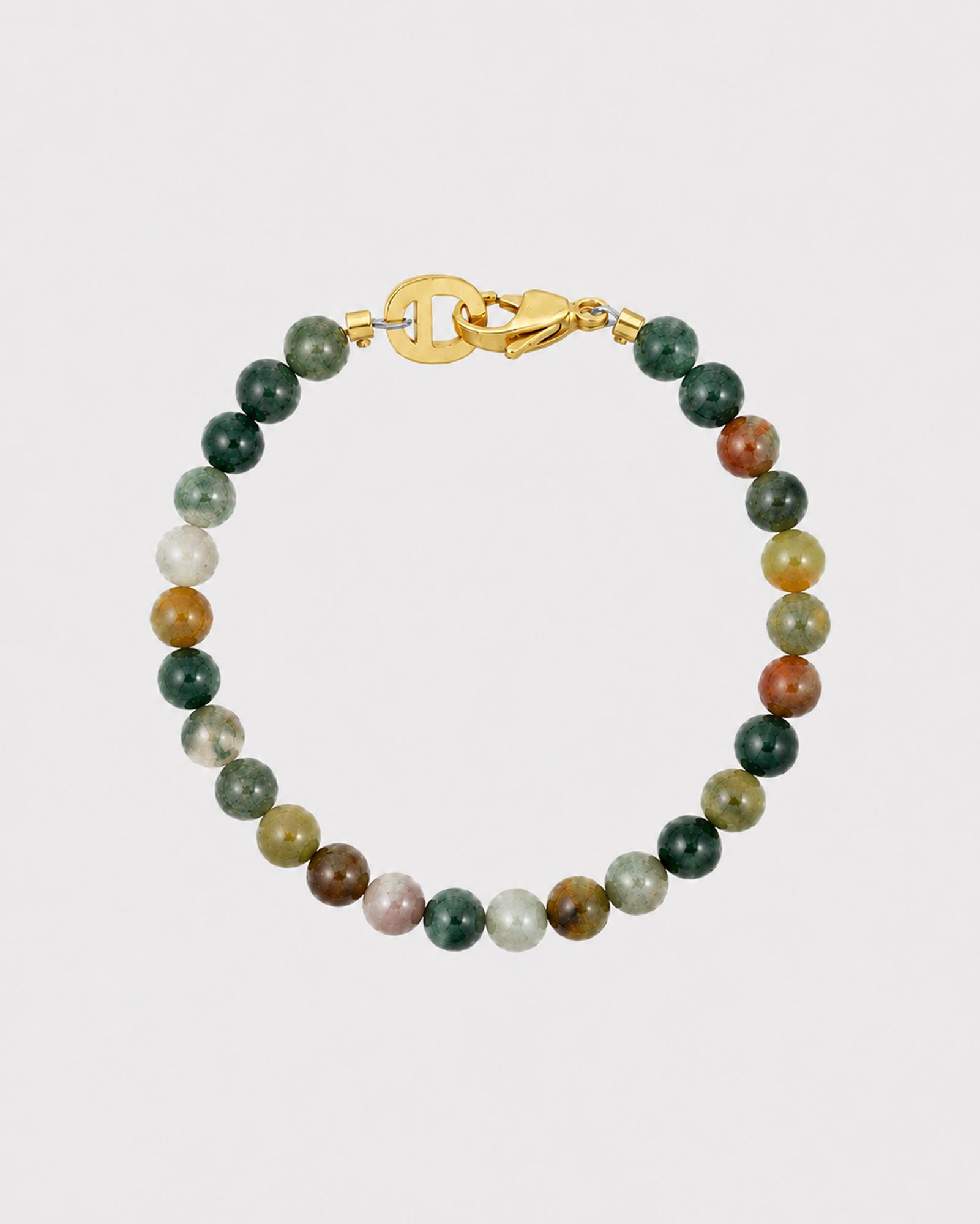 Golden Green Agate Bracelet 6mm - Natural Stone Bracelet - Dicci