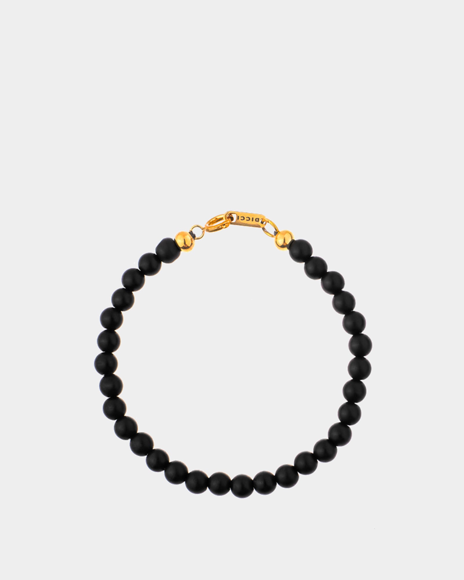 Golden Matte Black Onyx Bracelet 6mm