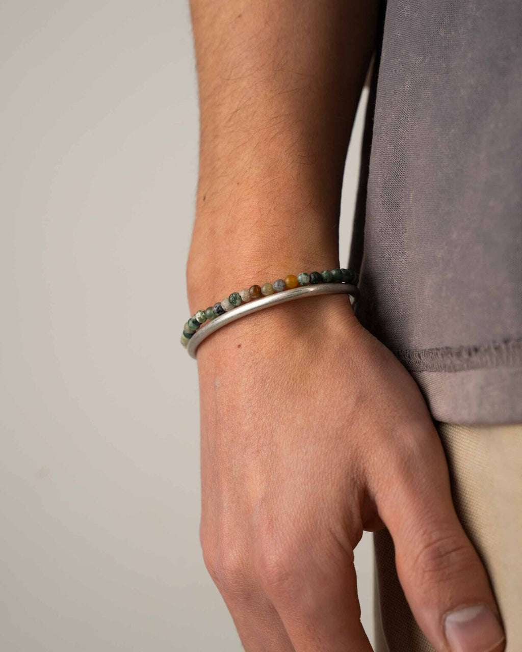 Green Agate Stone Bracelet 4mm - Jewelry Online - Dicci