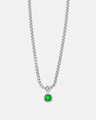 Green Crystal Stainless Steel Necklace - Jewelry Online - Dicci