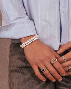 Bracciale in howlite da 4 mm - Bracciale in pietra naturale - Dicci