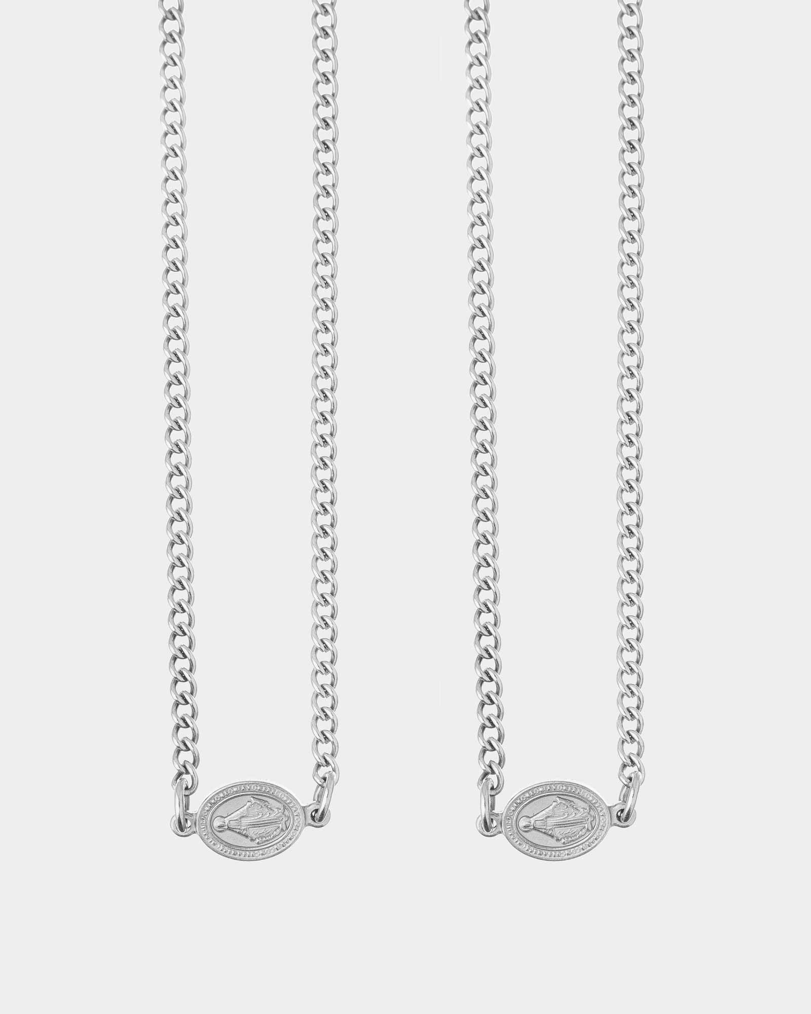 Lady of the Miraculous Medal Necklace Silver