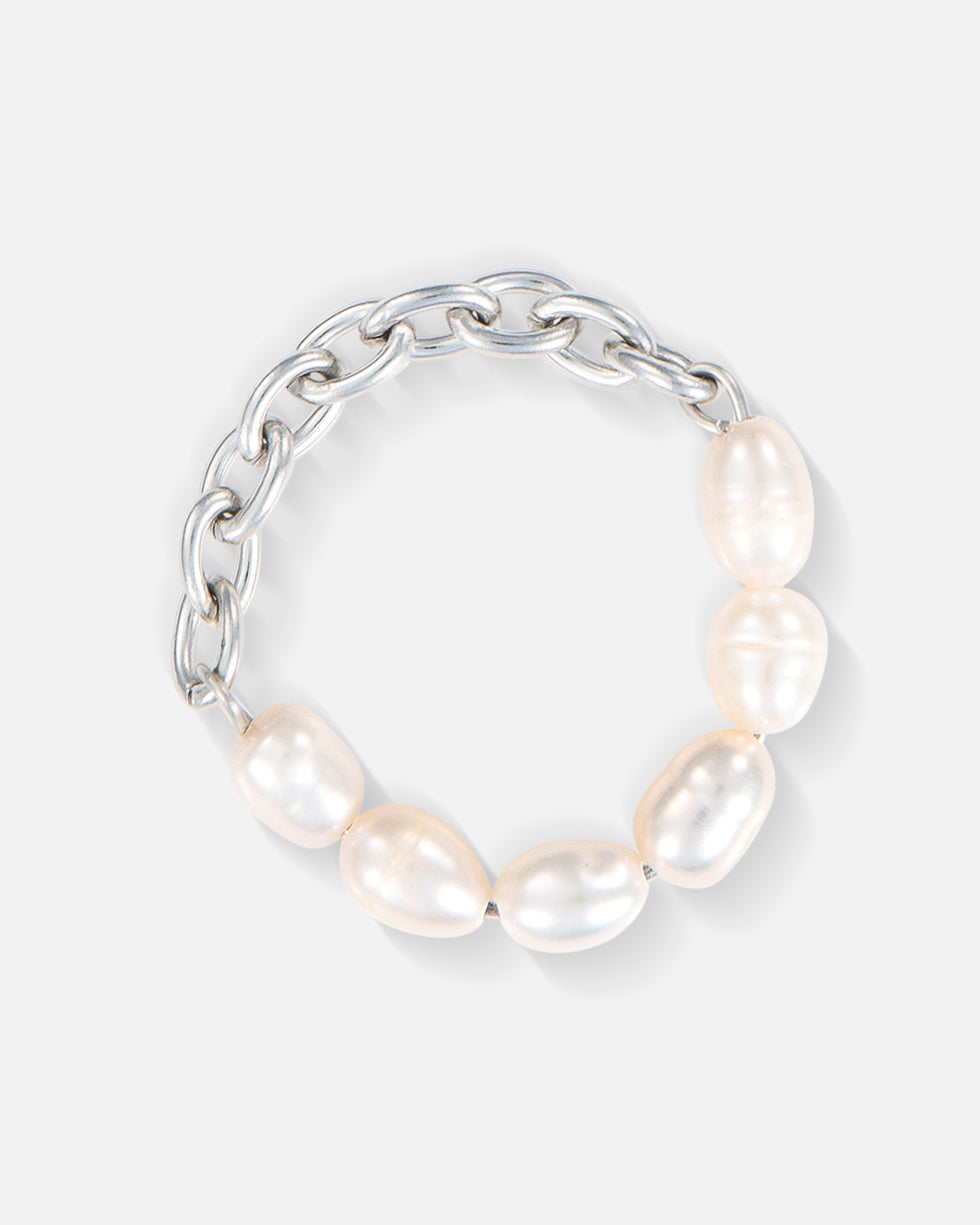 Cable Pearl Ring