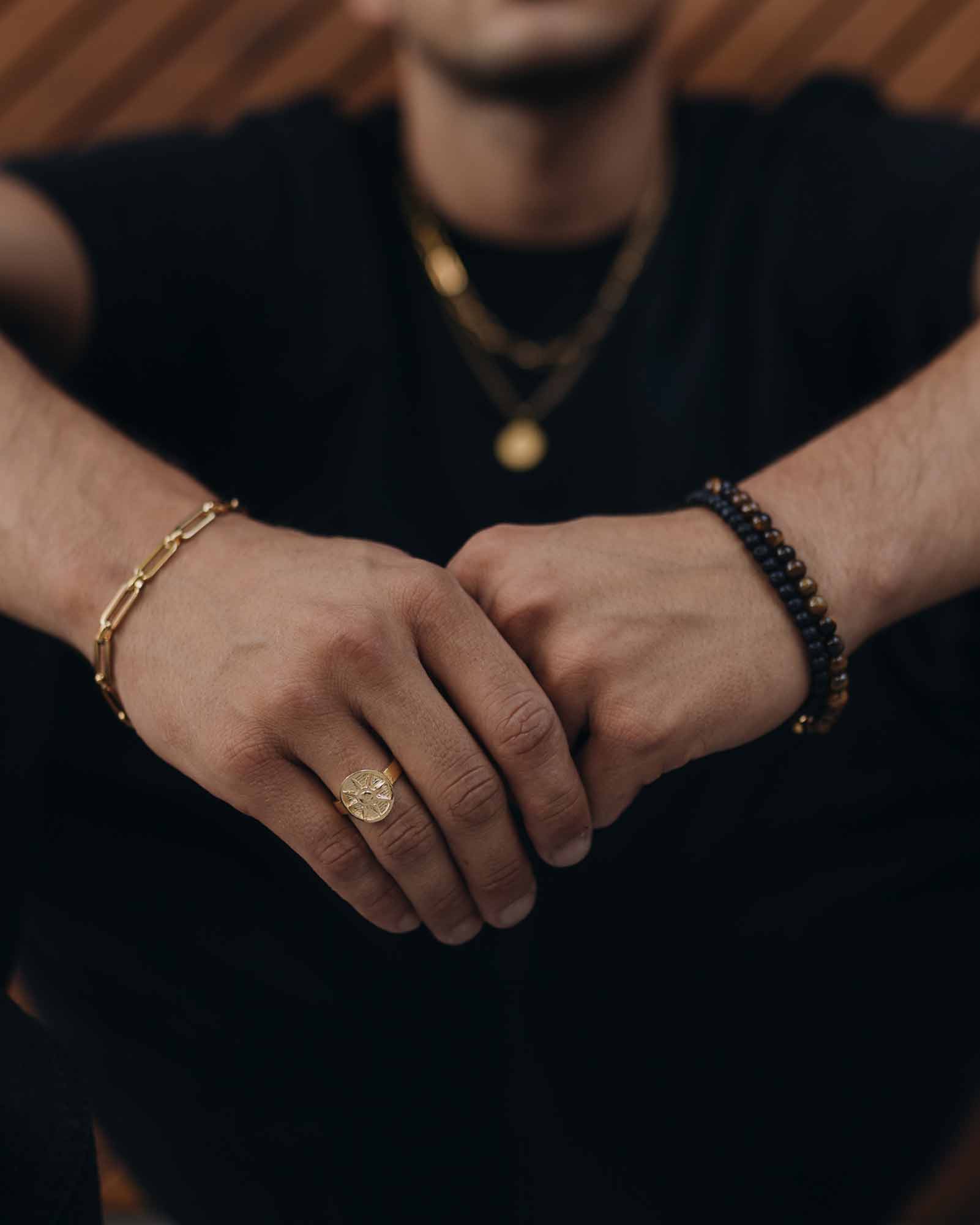 Lava Bracelet 4mm on a model's wrist - Natural Stone Bracelet - Dicci