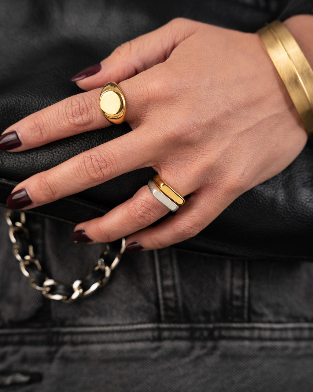 Flat Top Golden Ring Stainless steel - Buy Rings Online