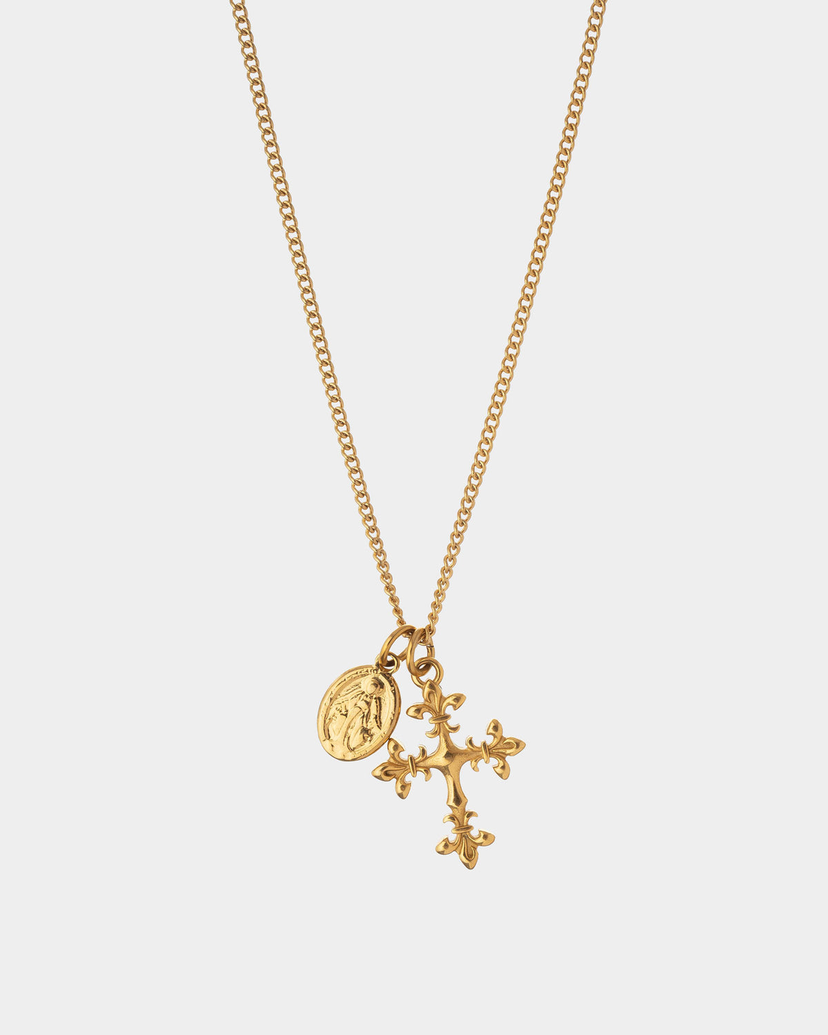 Miraculous Medal Cross Necklace