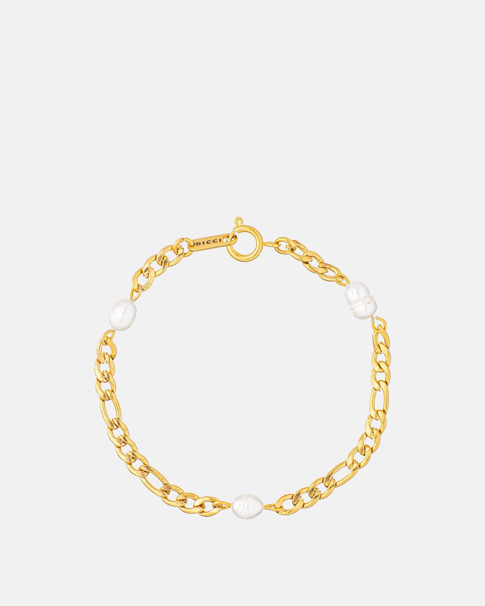 golden Paraná bracelet in stainless steel with pearls