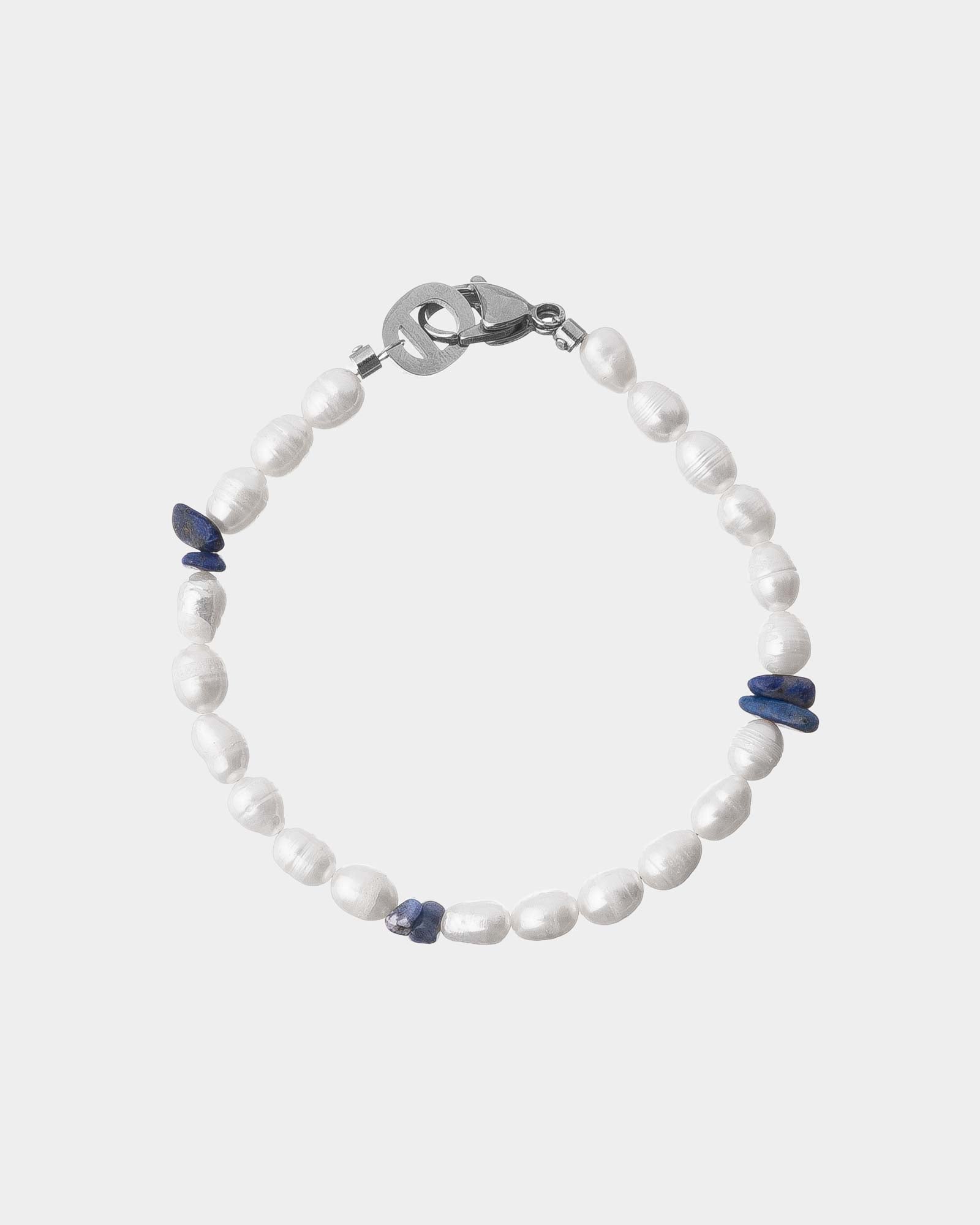 Pearl Blue Bracelet silver clasp