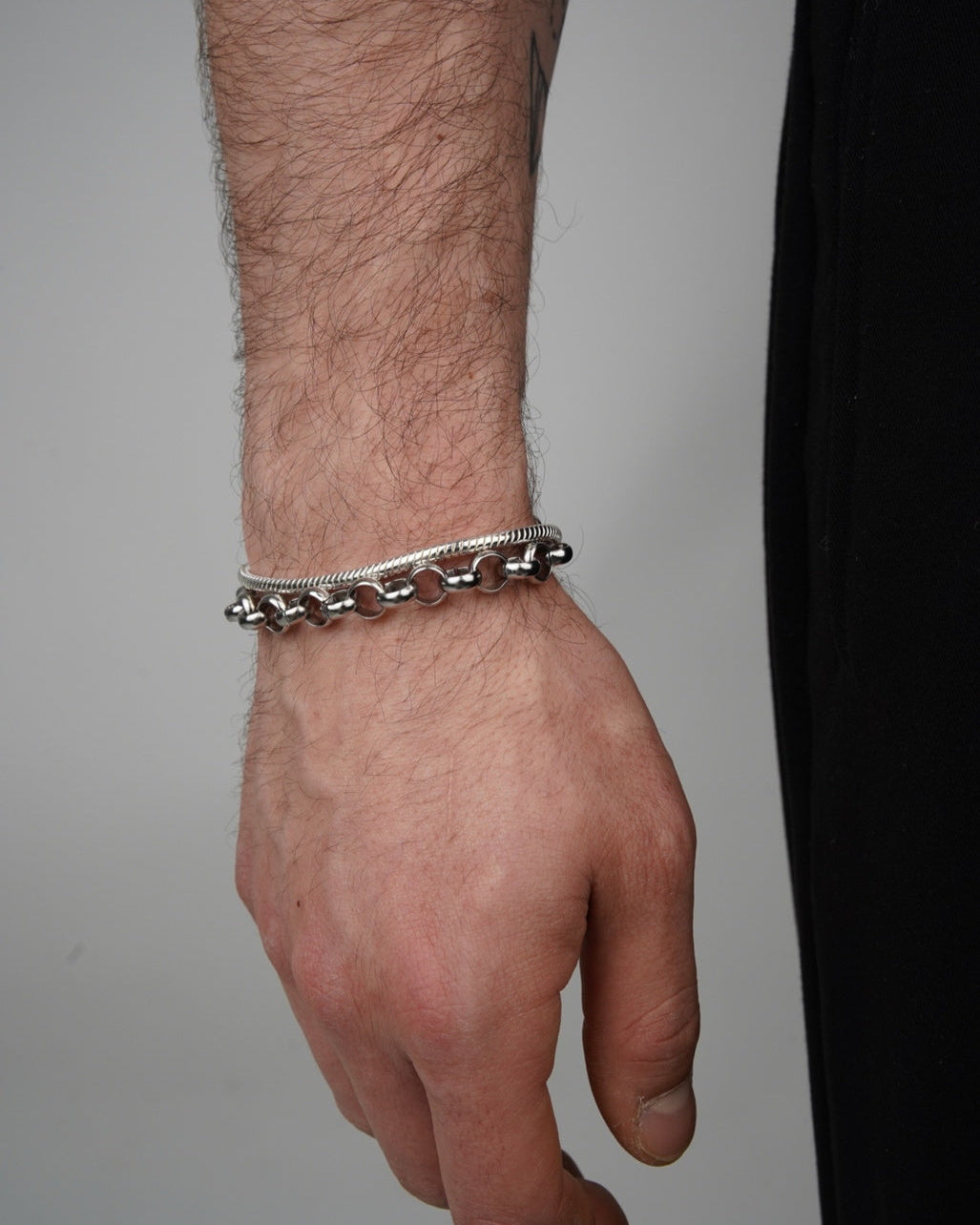 Silver Steel Bracelet 'Rolo Chain 8mm' - Unisex Jewelry
