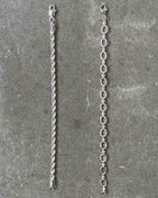 Bracciale argentato a catena corda - Bracciale in acciaio