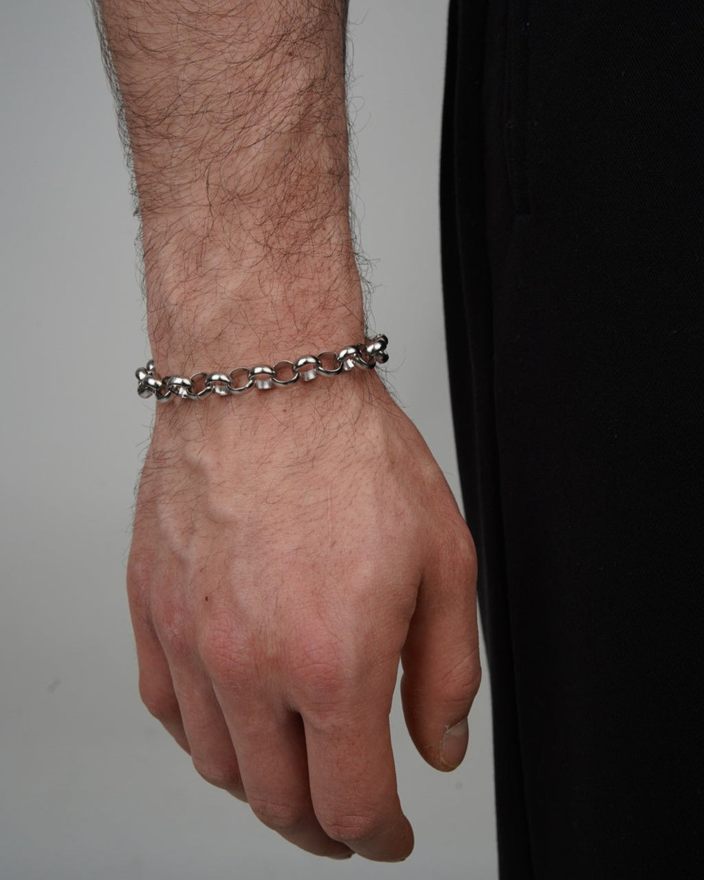 Silver Steel Bracelet 'Rolo Chain 8mm' - Unisex Jewelry